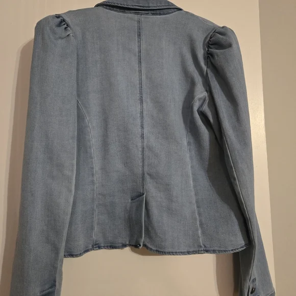 Women's Denim Blazer Jacket - Picture 3 of 3